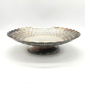 Mappin & Webb London Sheffield Silver Plate‎ Pierced Pedestal Bowl W28181 10in